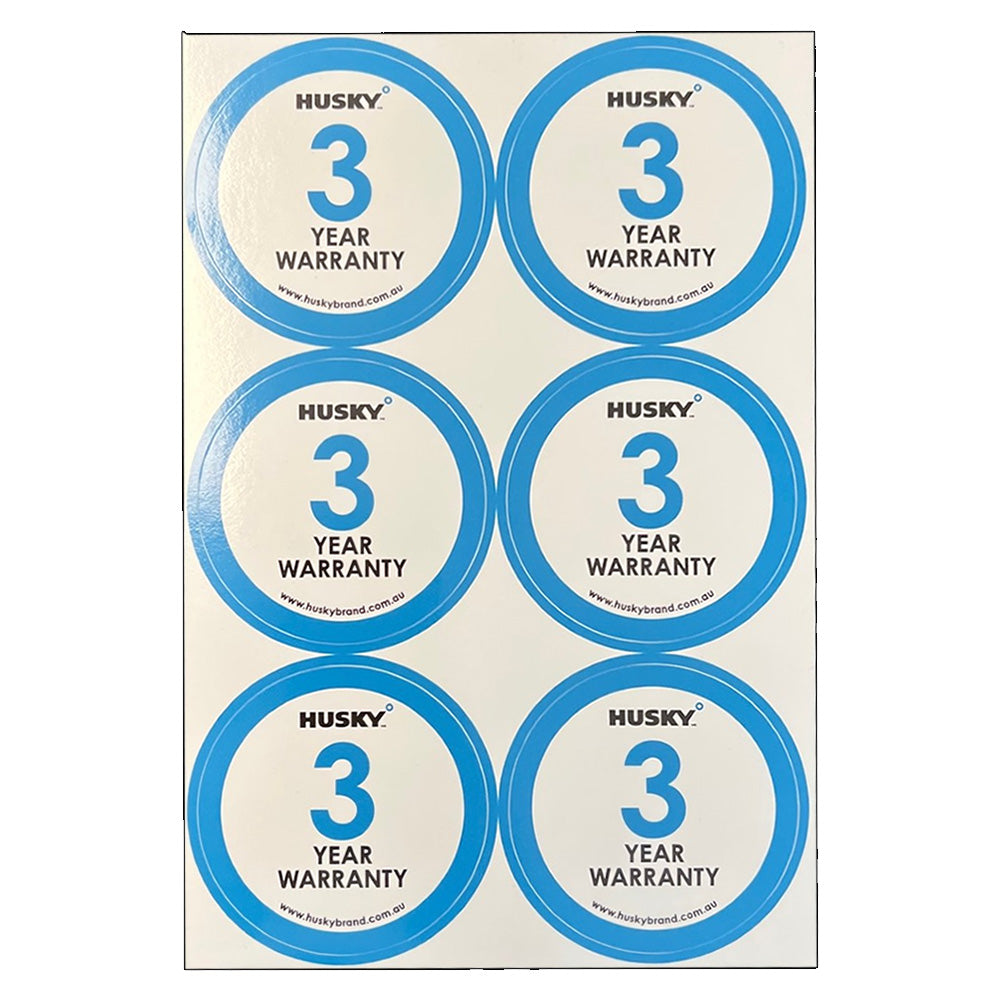 3 Year Warranty Label Sheet (6 Labels) Sold Per Sheet