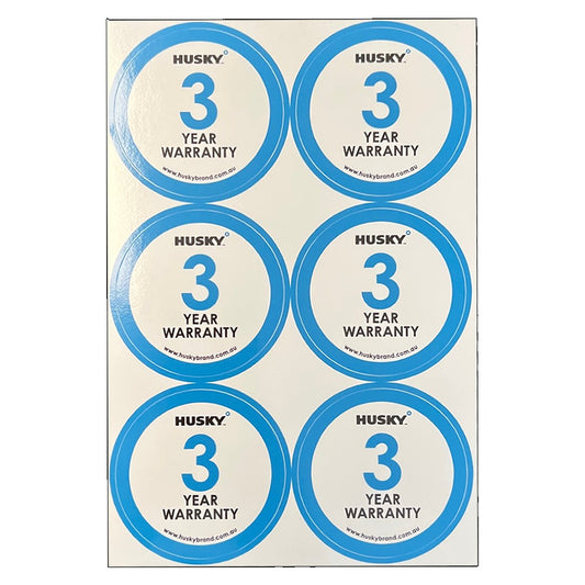 3 Year Warranty Label Sheet (6 Labels) Sold Per Sheet