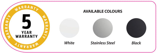 Whirlpool Dishwasher 5 Year Warranty 3 Colour Option Stickers (Sheet of 4)