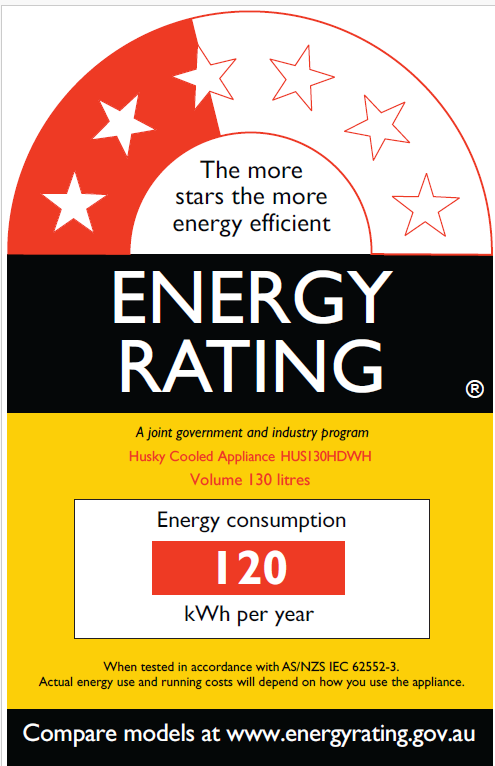 HUS130HDWH Energy Label