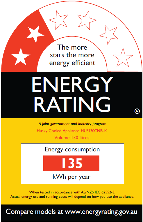 HUS130CNBLK Energy Label
