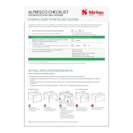 Sirius Alfresco Checklist (Tear Pad)