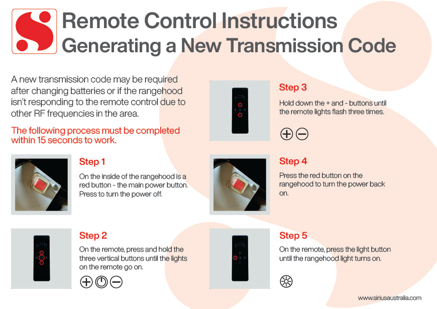 Remote Control Instructions