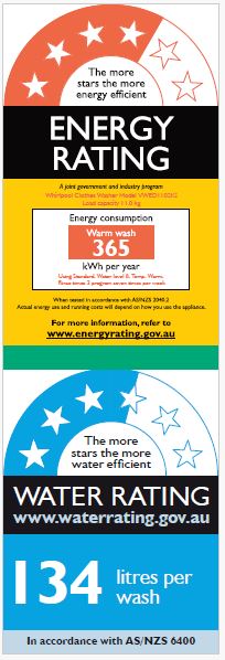 VWED1102G Energy & Water Label