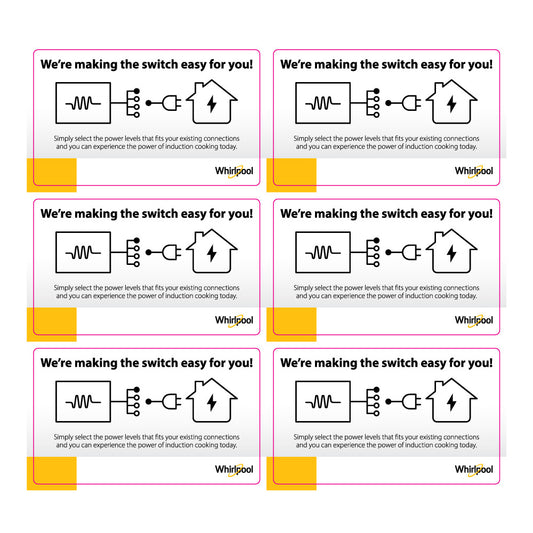 Induction Cooktop Power Management Labels - (6 Per Sheet)