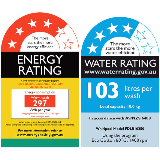 FDLR10250 Energy & Water Label Label